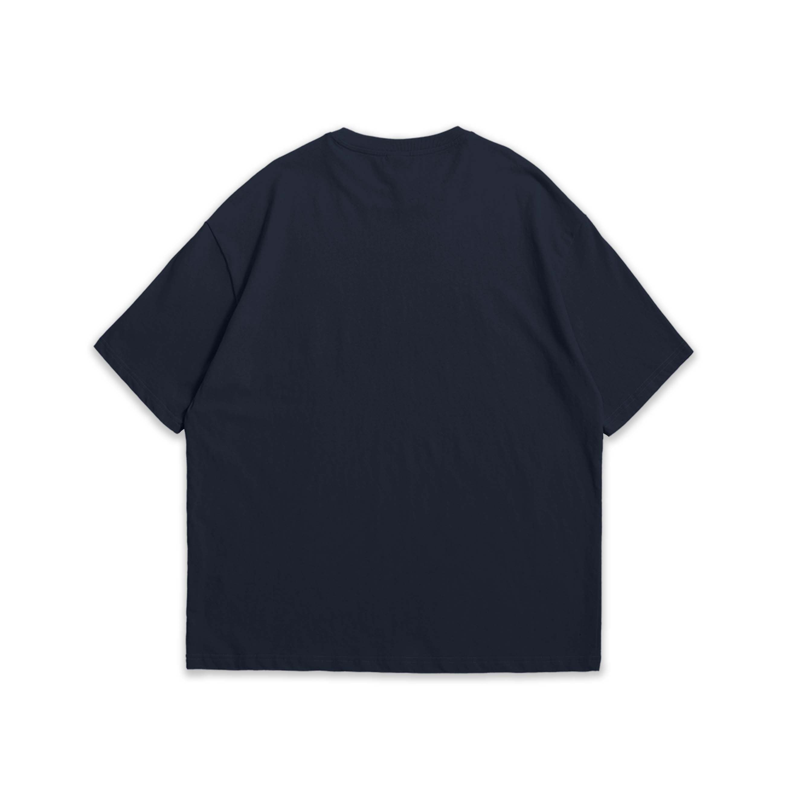 Navy blue t-shirt on a white background