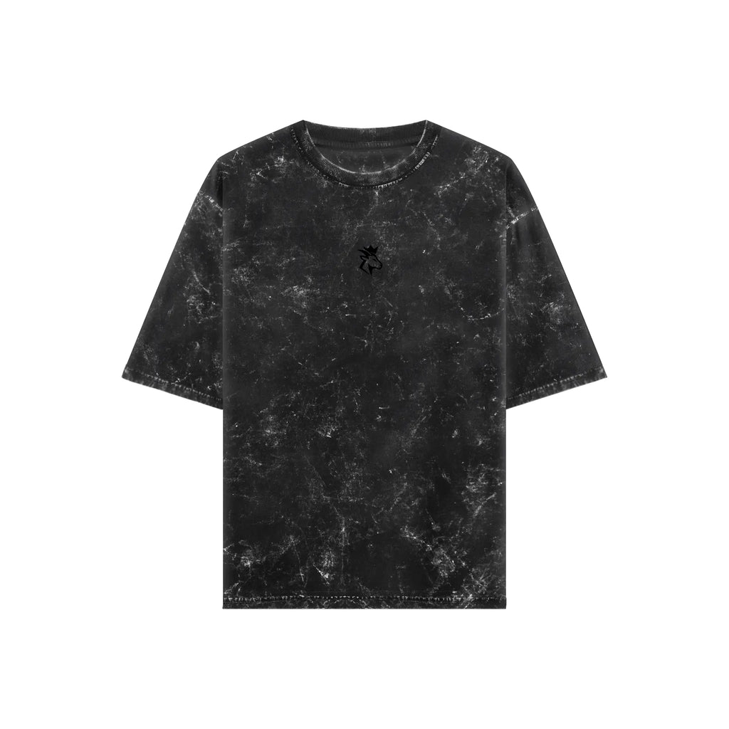 Black Acid Wash t-shirt with a small GOATED logo embroidery on the chest area.