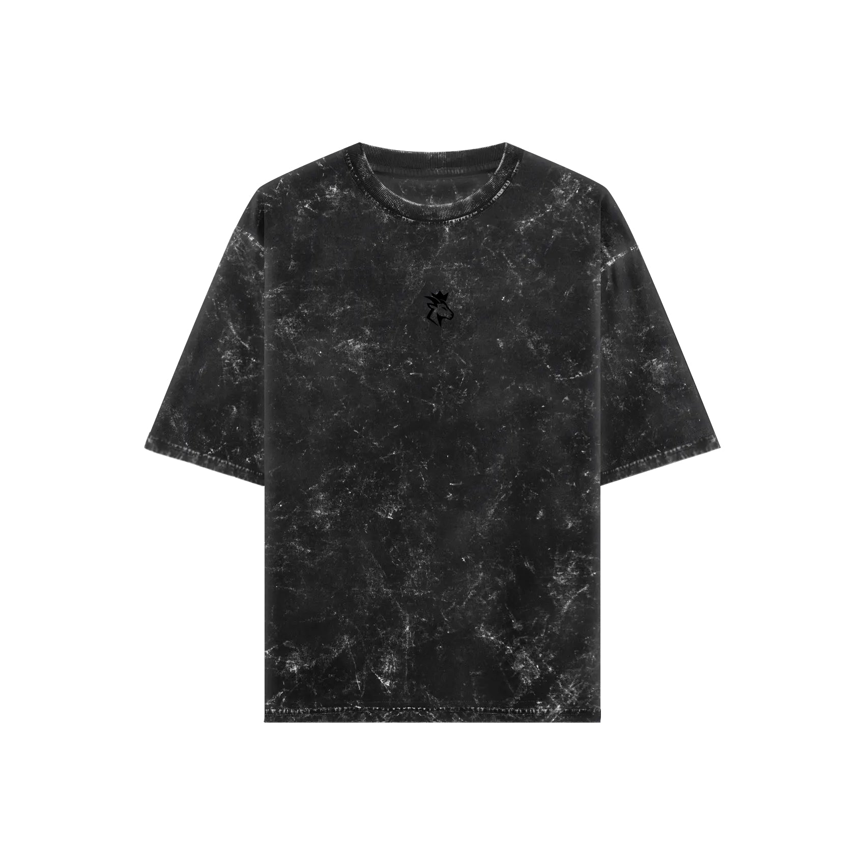 Black Acid Wash t-shirt with a small GOATED logo embroidery on the chest area.
