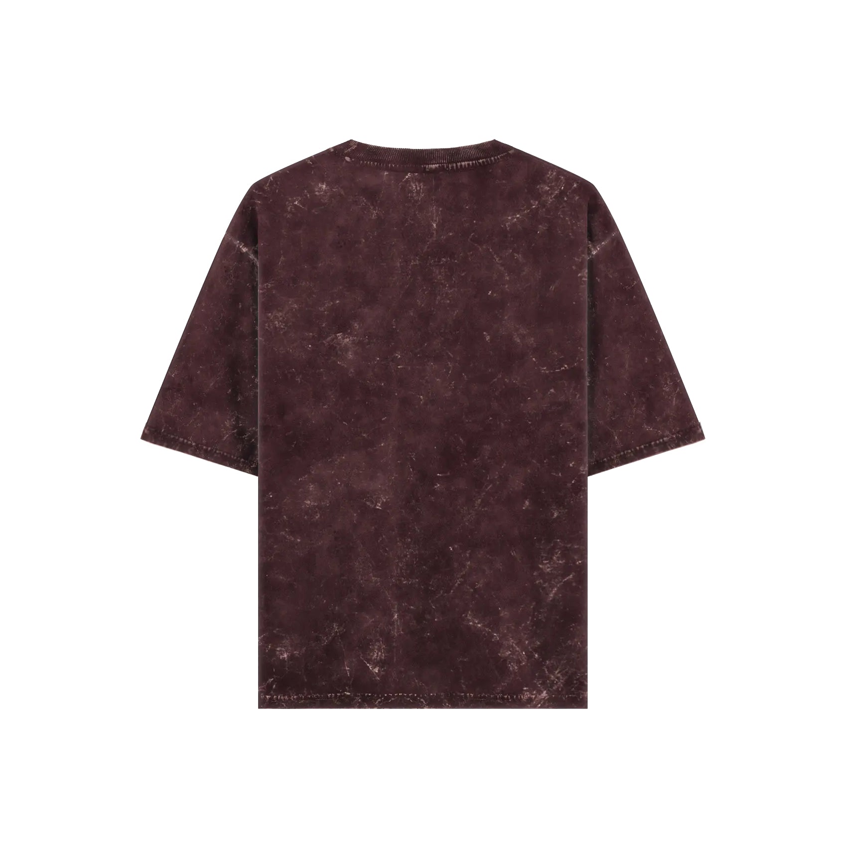 Maroon Acid wash t-shirt on a white background