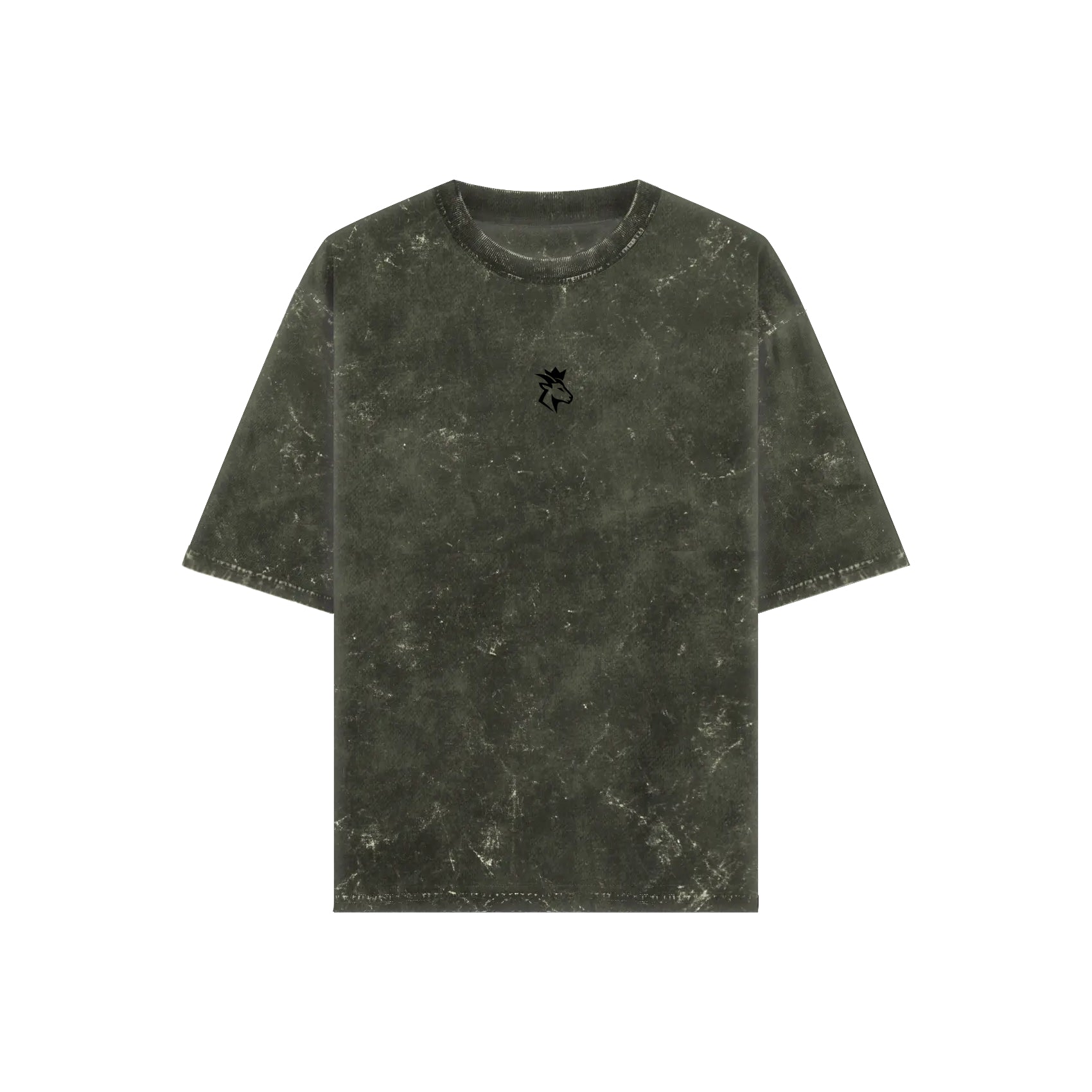 Black Acid Wash t-shirt with a small GOATED logo embroidery on the chest area.