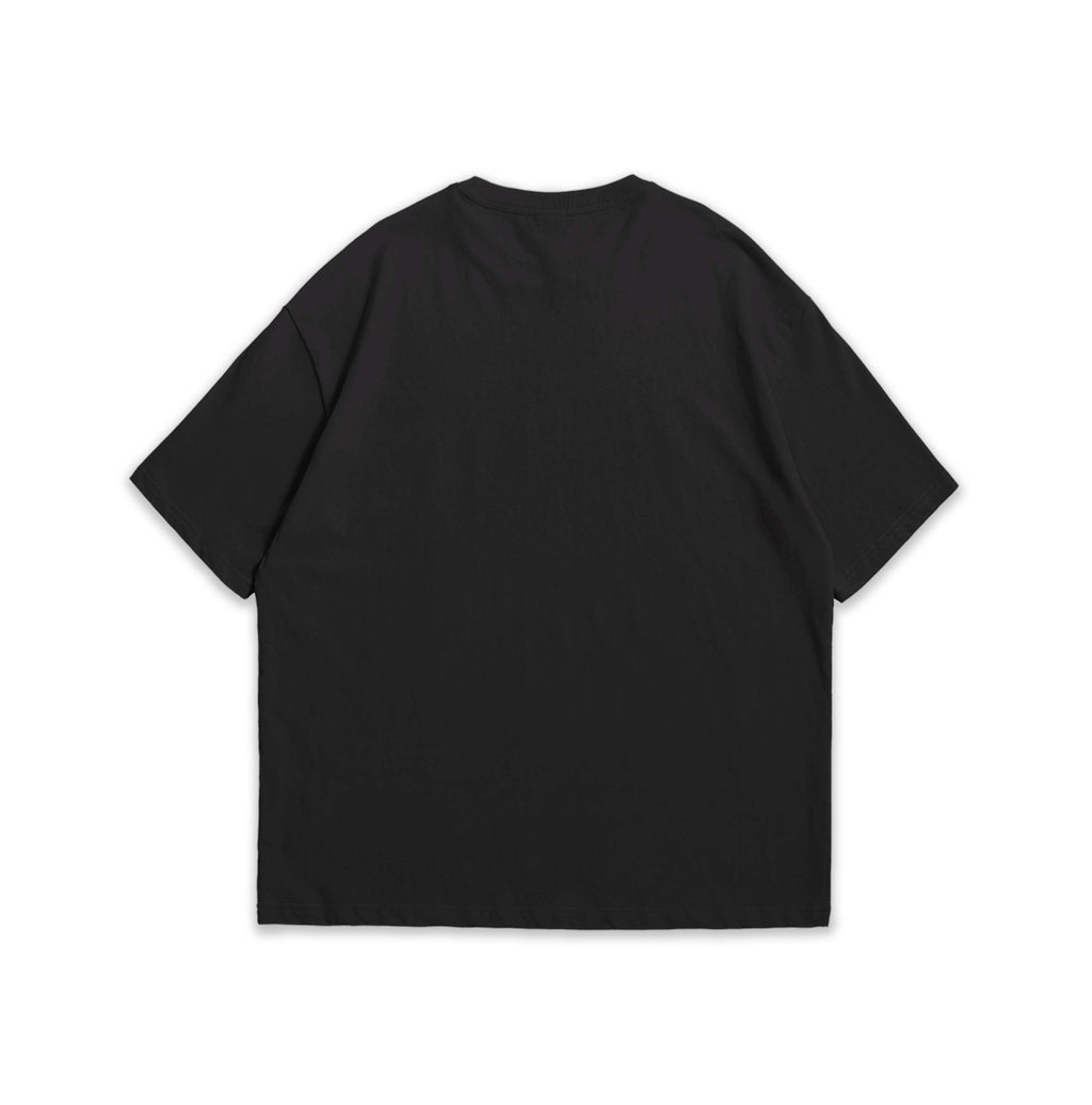 Black t-shirt on a white background
