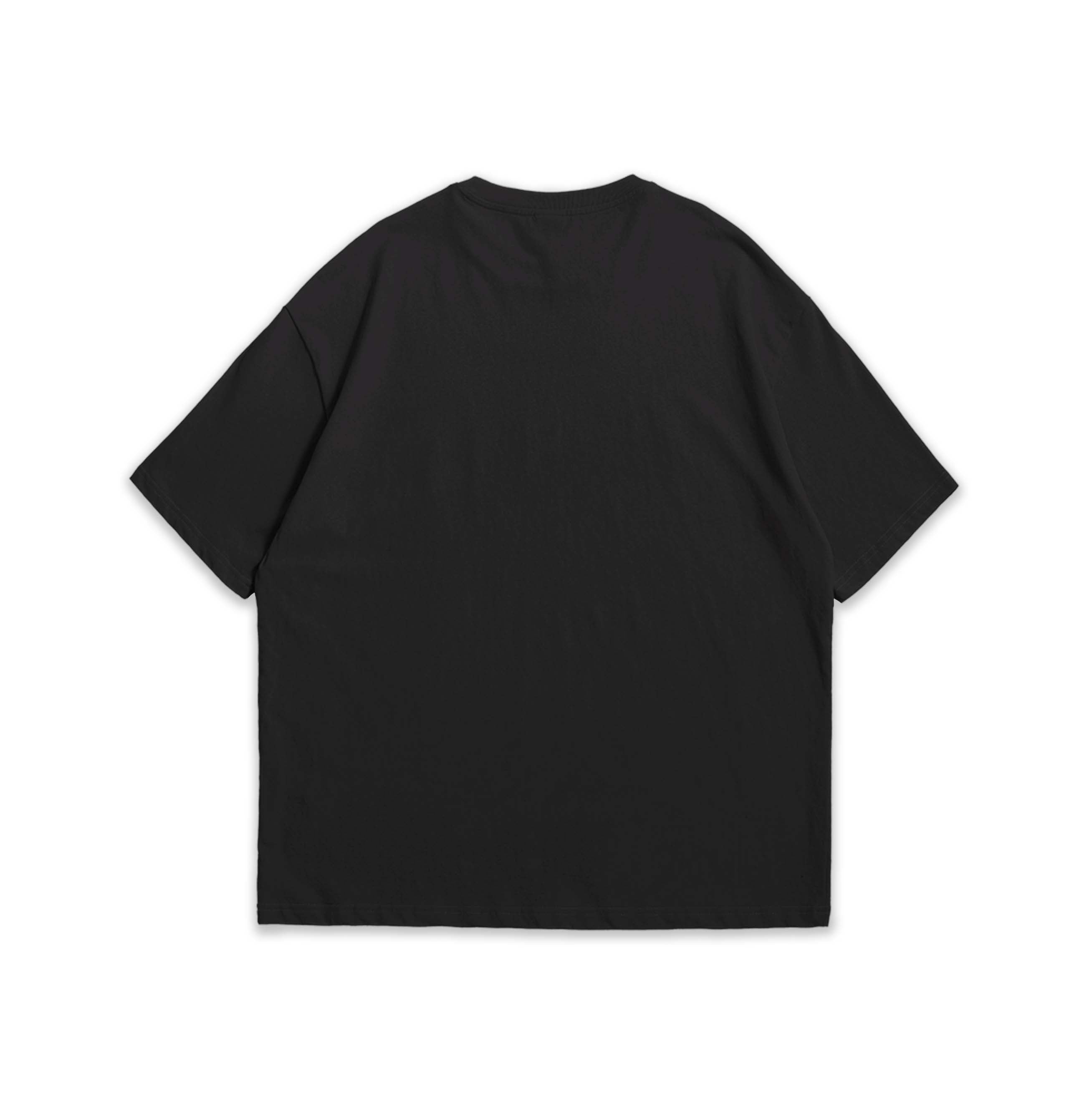 Black t-shirt on a white background