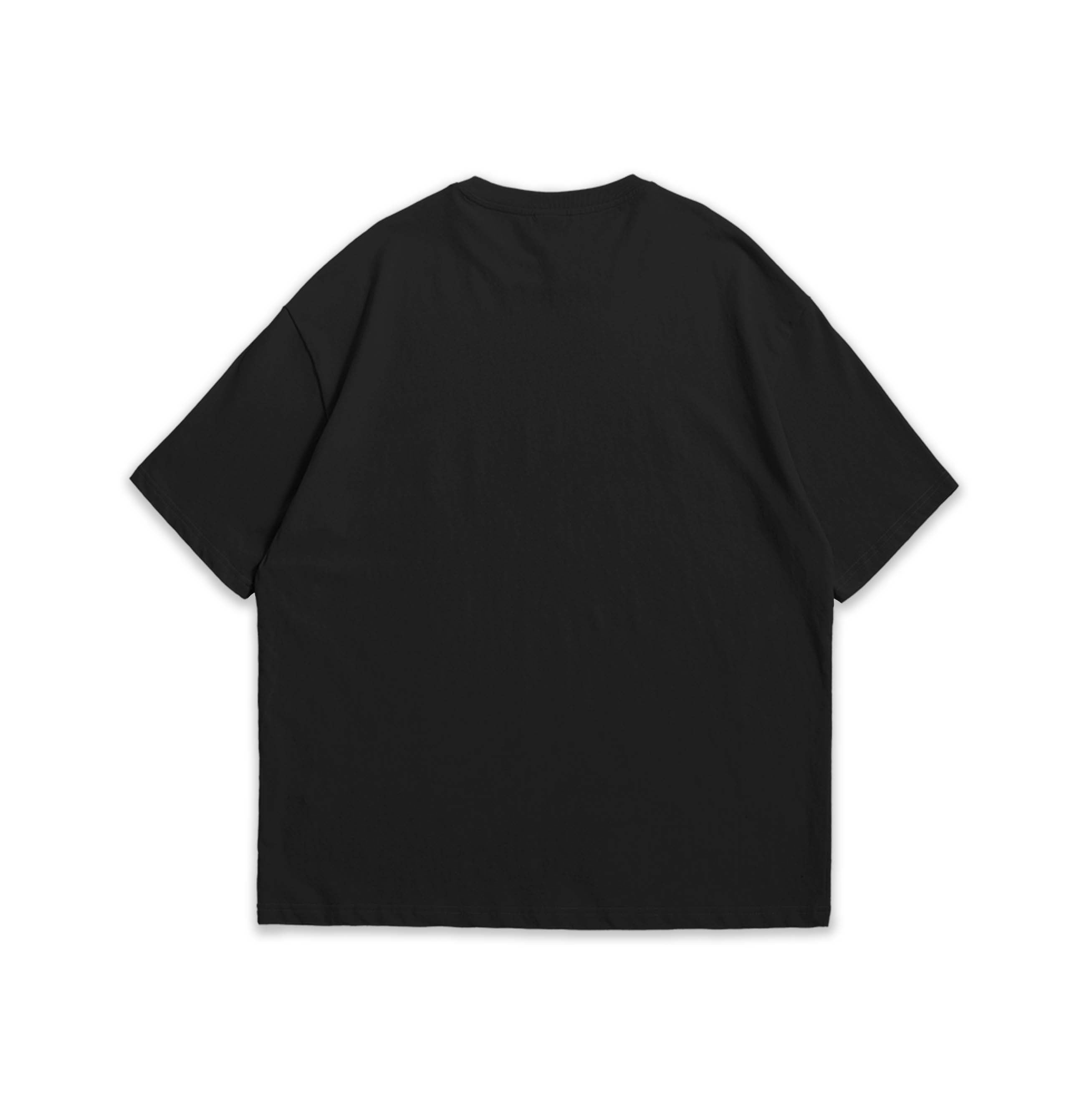 Black t-shirt on a white background