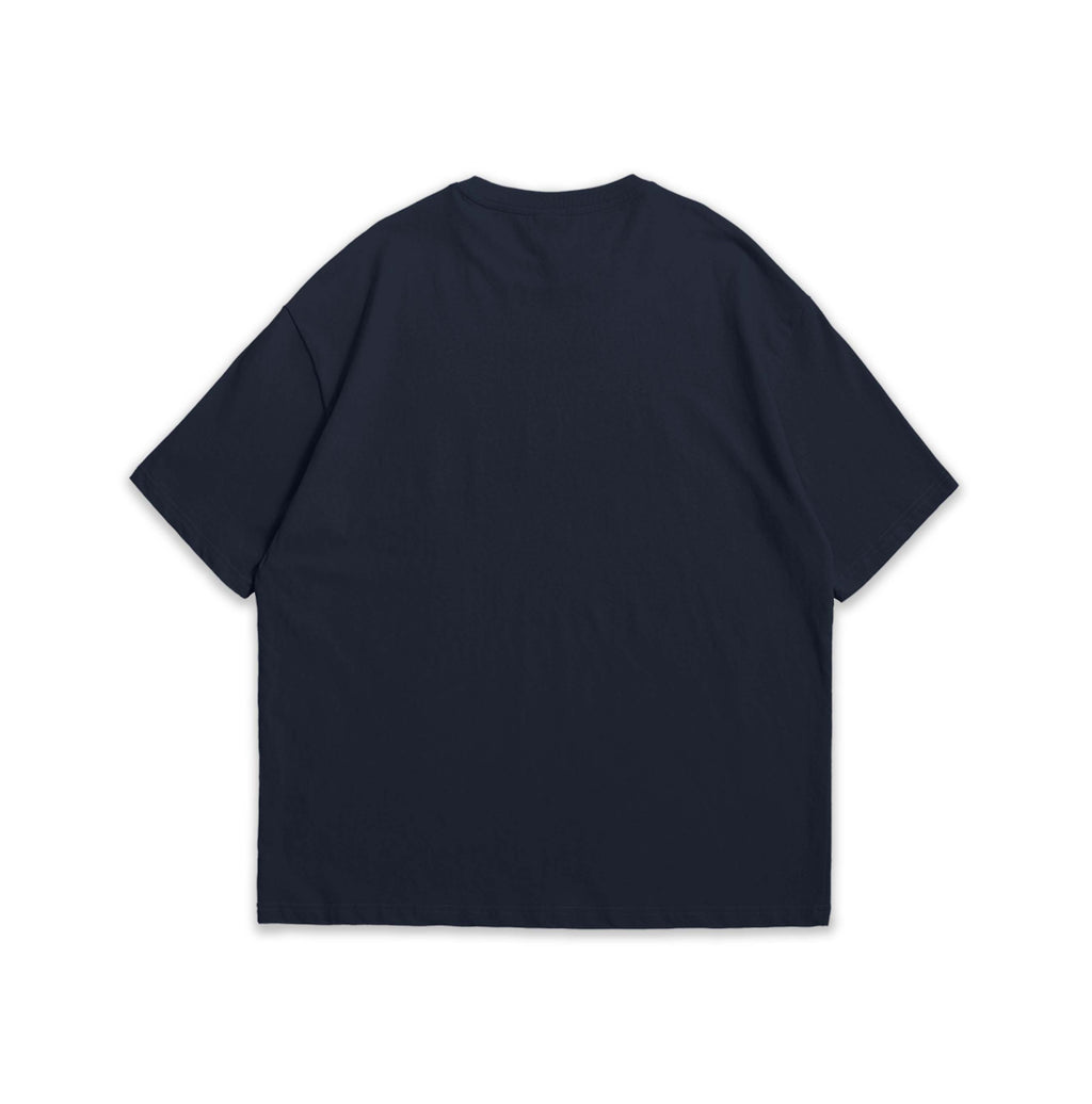 Navy blue t-shirt on a white background